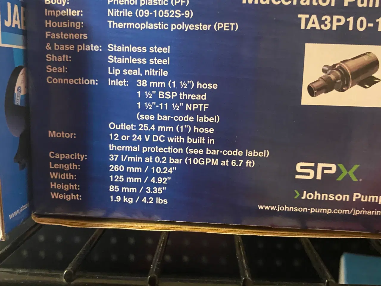 Billede 2 - Johnson maceratorpumpe 12 volt