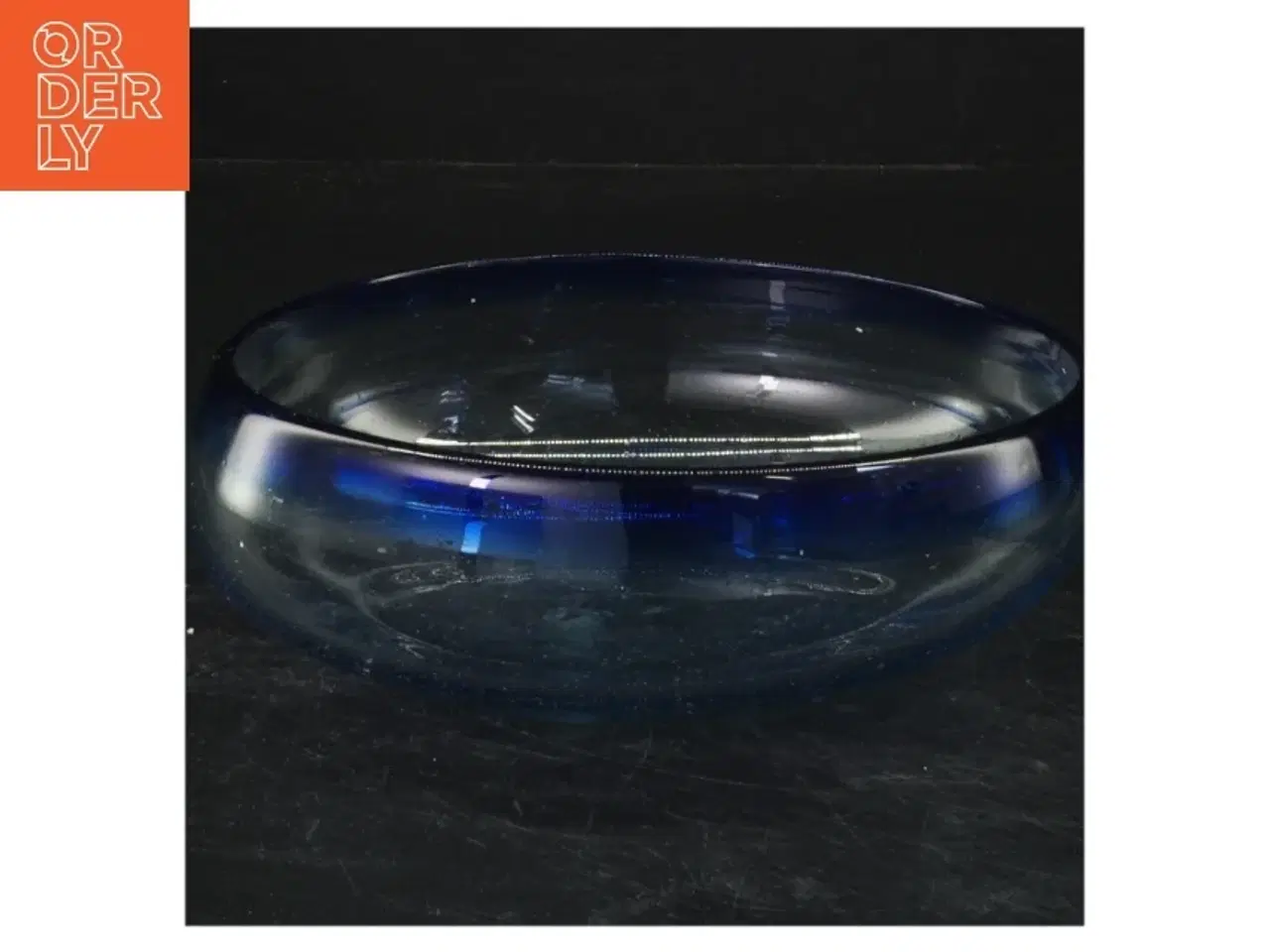 Billede 1 - Blå glasskål (str. Ø 16x5 cm)