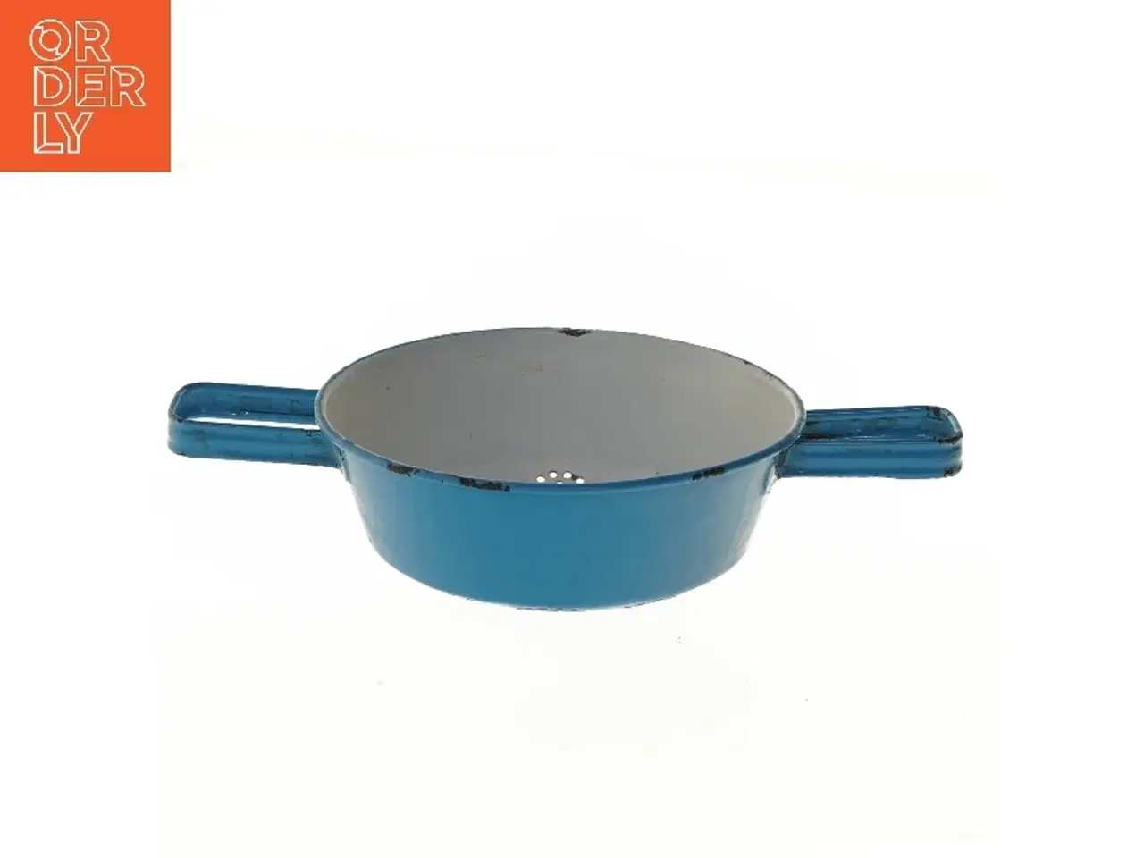 Billede 1 - Blå emalje si med håndtag (str. Ø 19 cm)