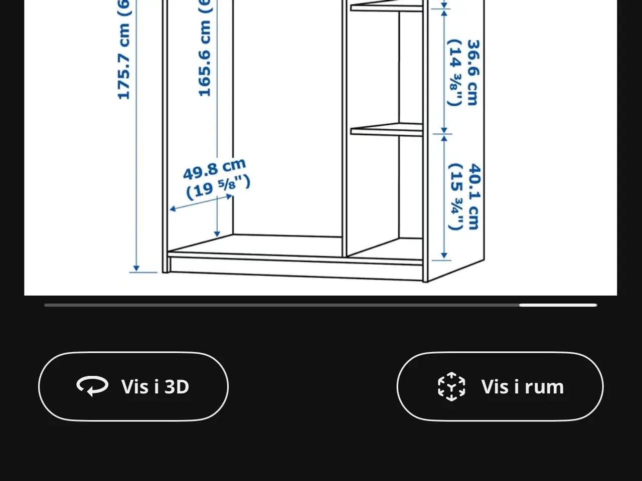 Billede 5 - Rakkestad garderobeskab fra IKEA i flot stand 