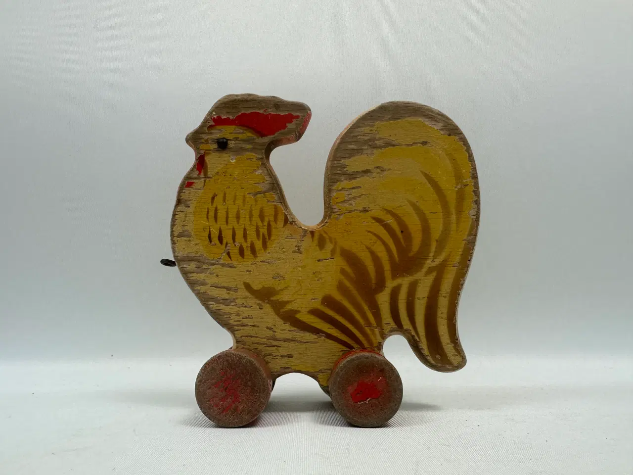 Billede 2 - Vintage hane på hjul i træ (GECEVO)