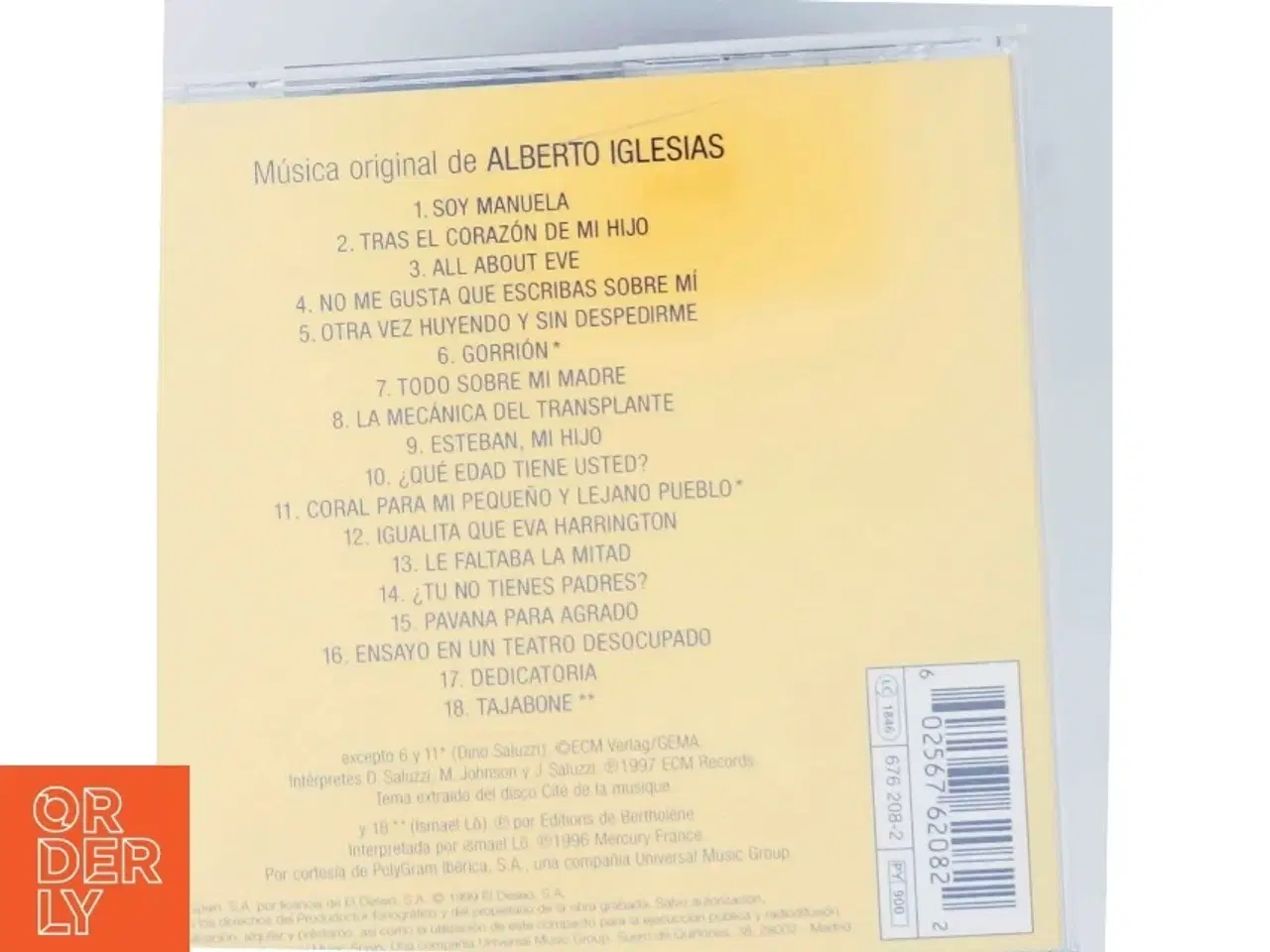 Billede 6 - CD med soundtracket til &#39;Todo Sobre Mi Madre&#39;