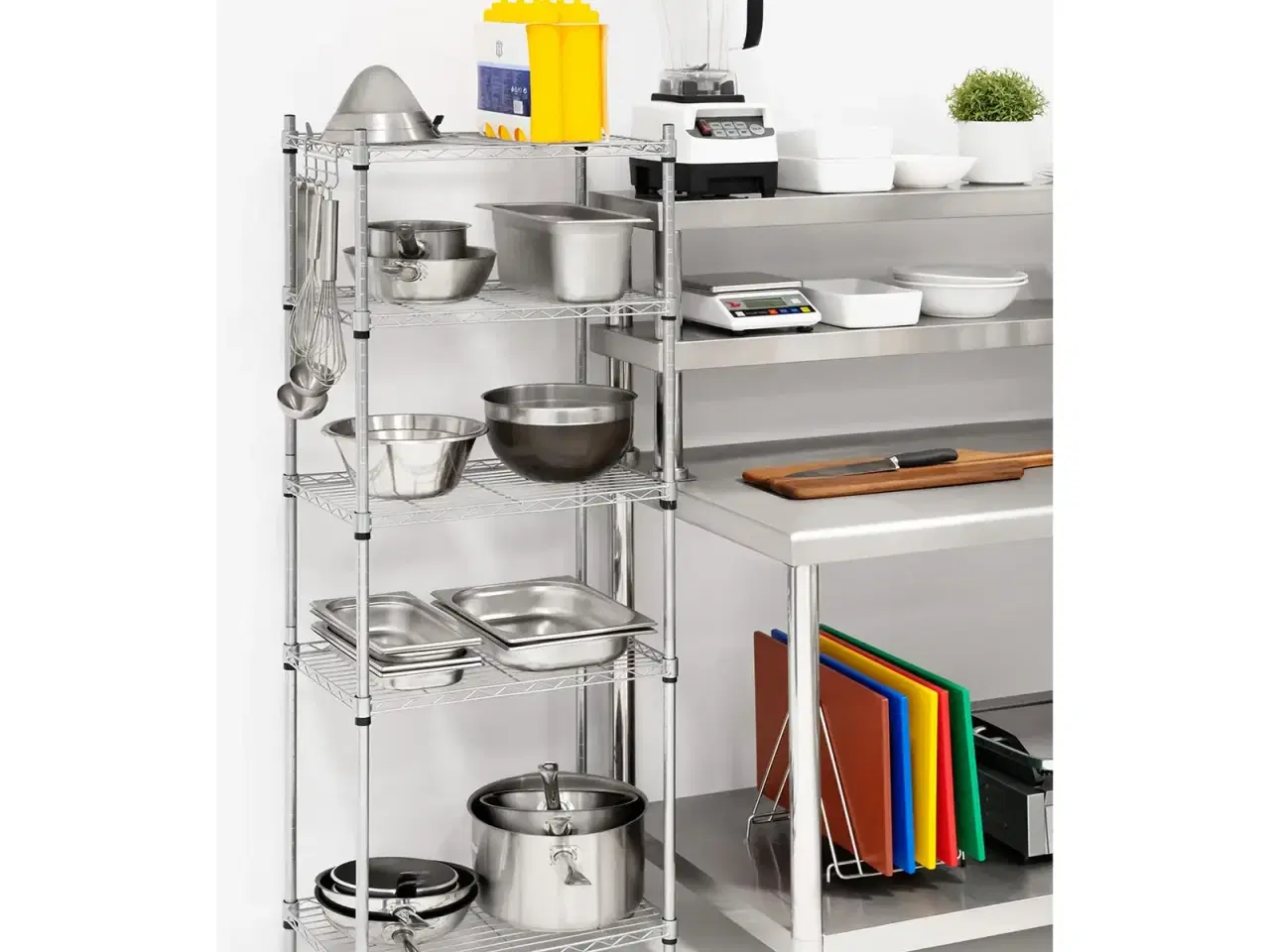 Billede 7 - Ekstra Stabil Gitterreol – 5 Hylder (35 x 55 cm)