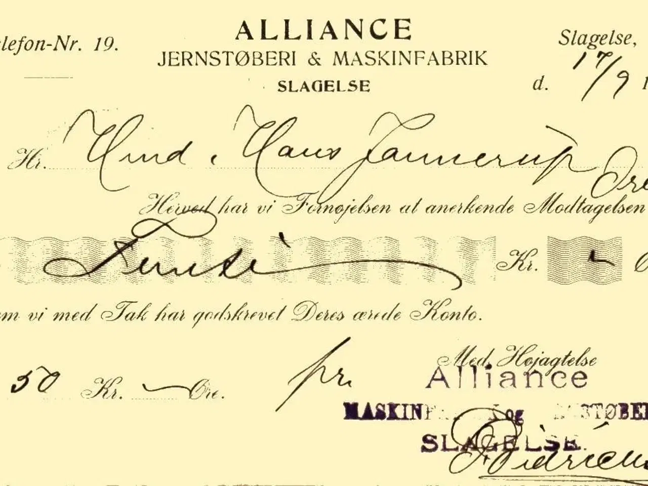 Billede 1 - Alliance - Jernstøberi & Maskinfabrik - Helsagskort - Brugt