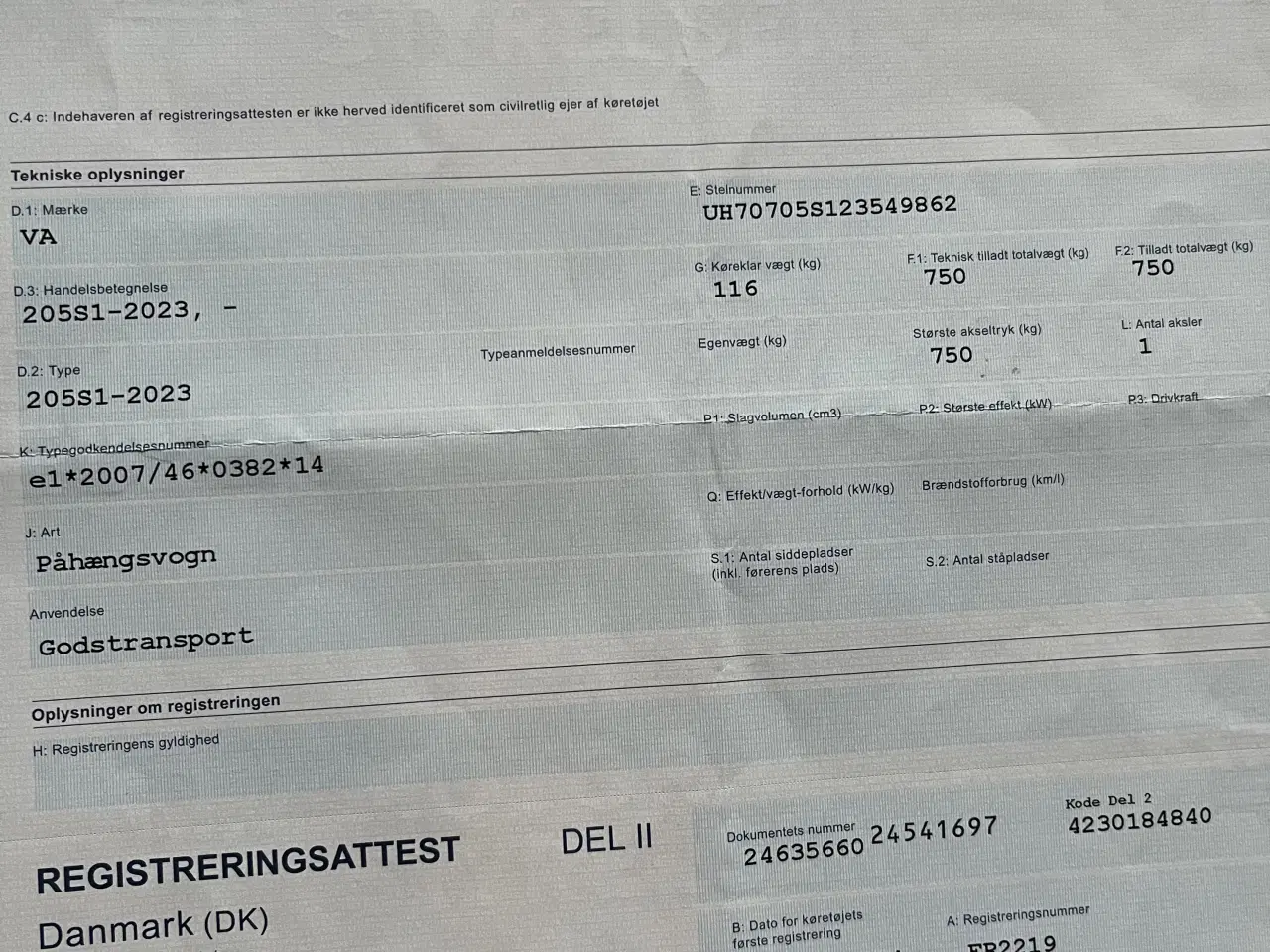 Billede 2 - Trailer fra 2024 som ny 