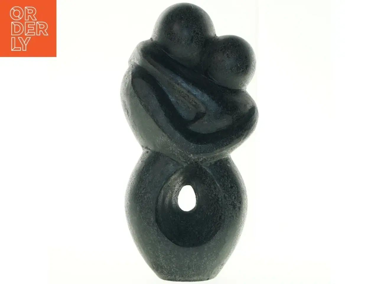 Billede 2 - Sort skulptur af krammende figurer (str. 45 cm)