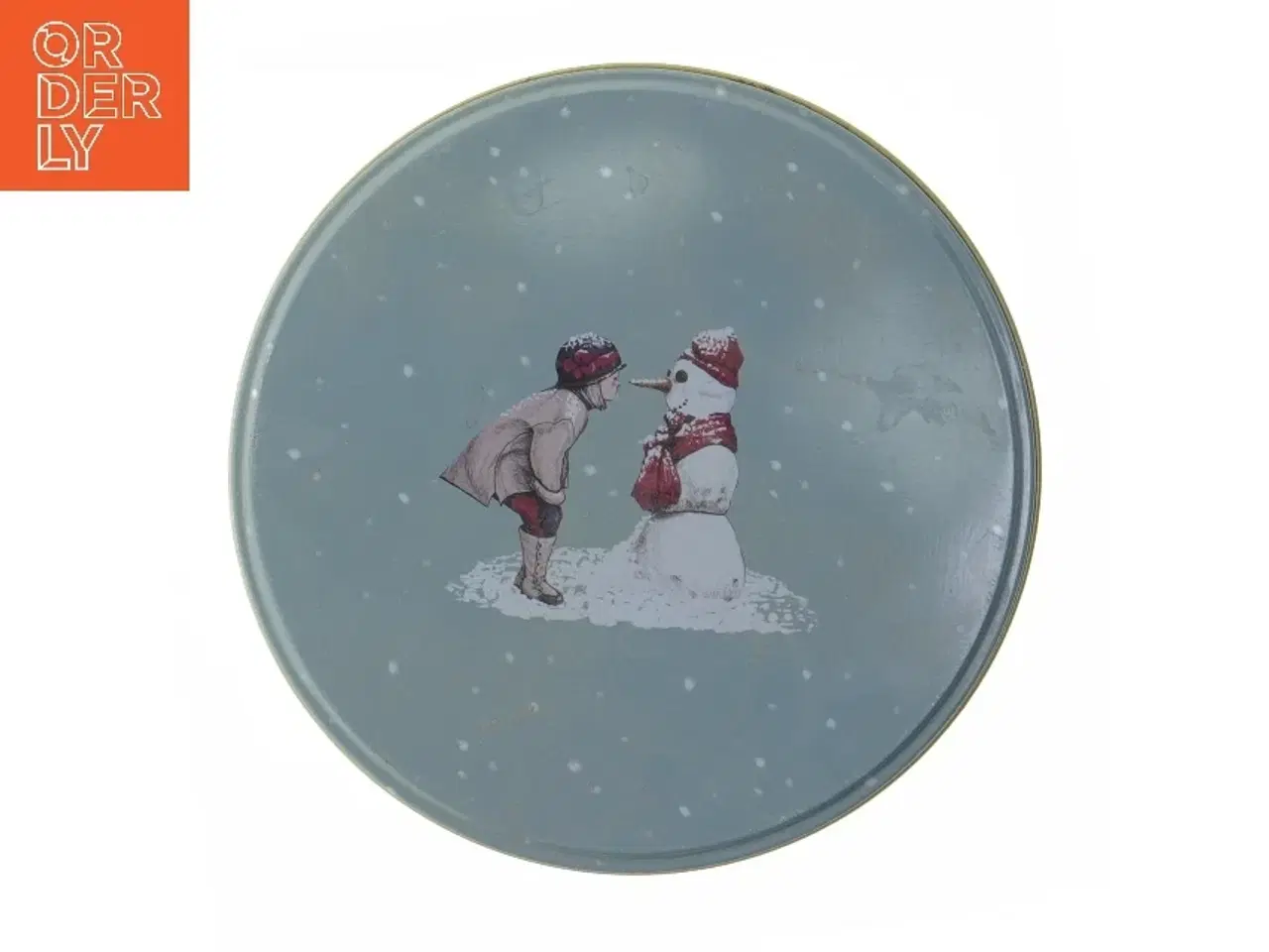 Billede 2 - Dekorativ juledåse med låg fra Søstrene Grene (str. Ø. 15,5 cm. længde. 8 cm)
