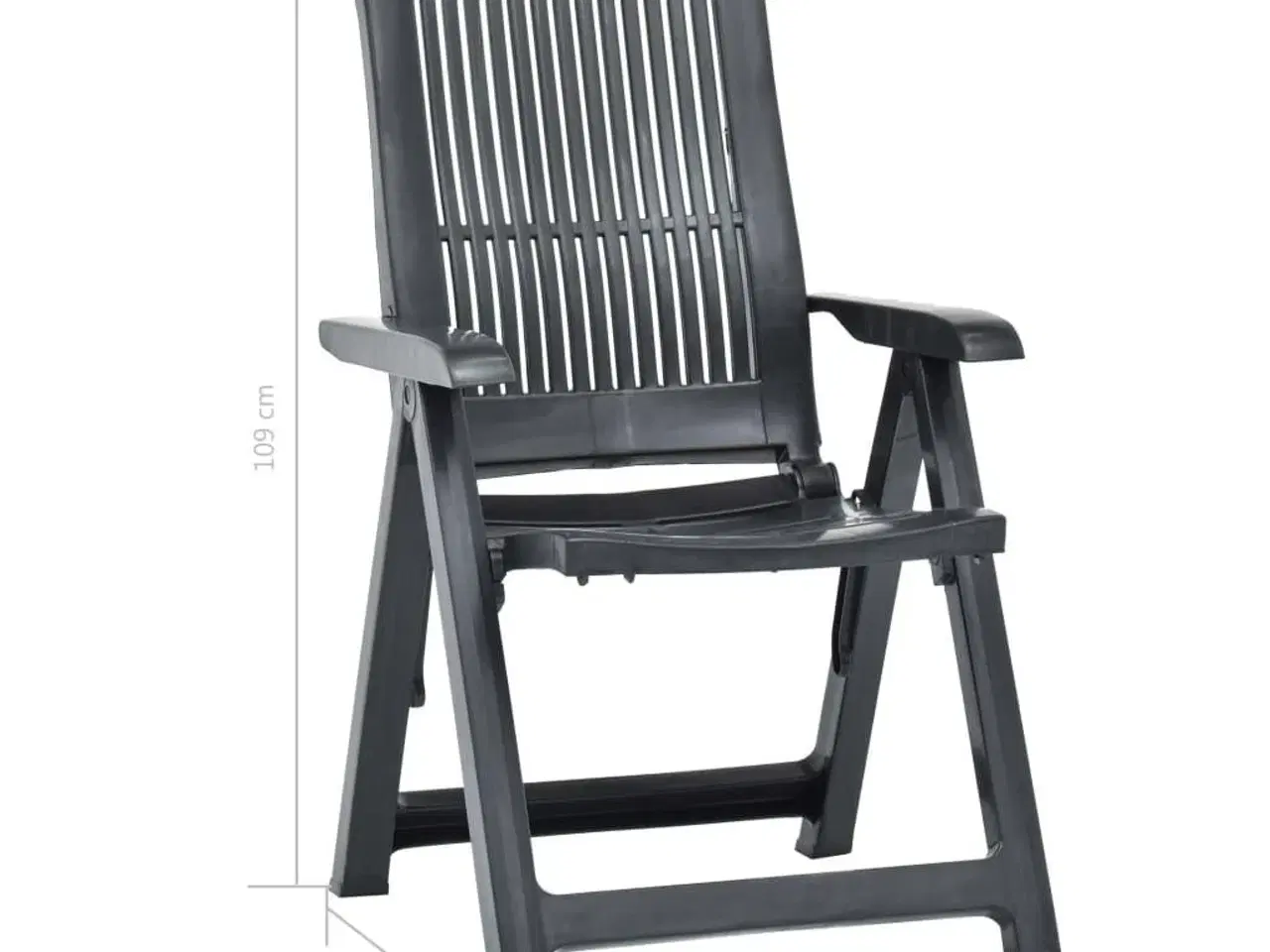 Billede 10 - Havelænestole 2 stk. plastik antracitgrå