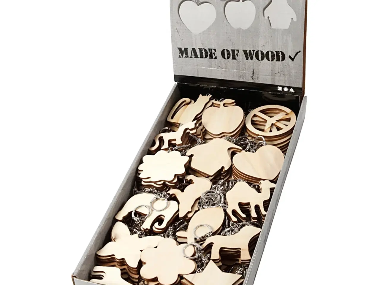 Billede 1 - Nøgleringe med Træskilt - 128 stk. i Pakke