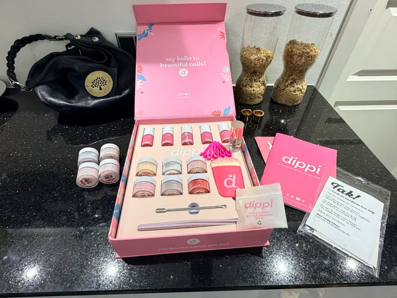 Billede 1 - Dippi Powder neglesæt pink 