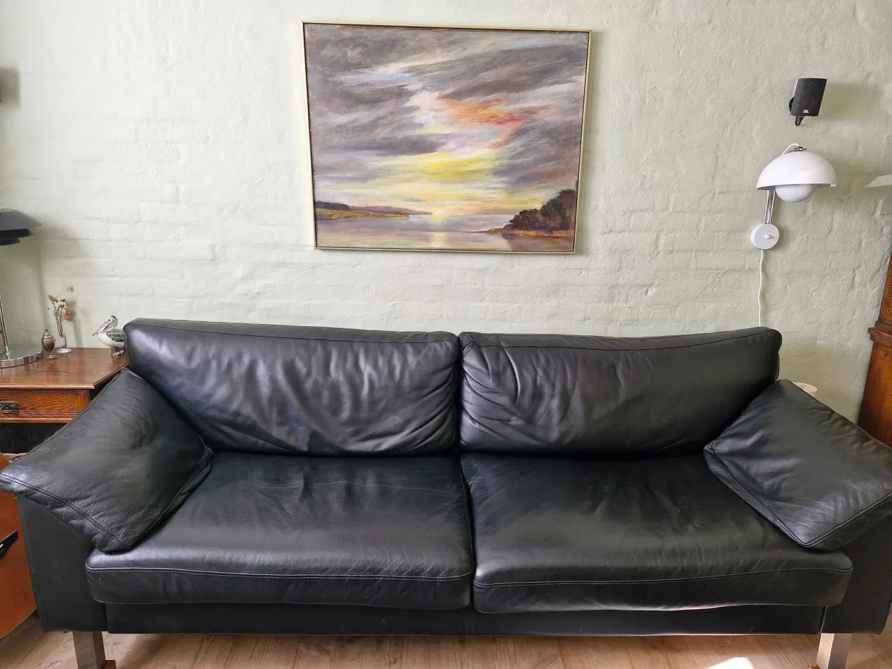 Billede 1 - Sort Nevada lædersofa