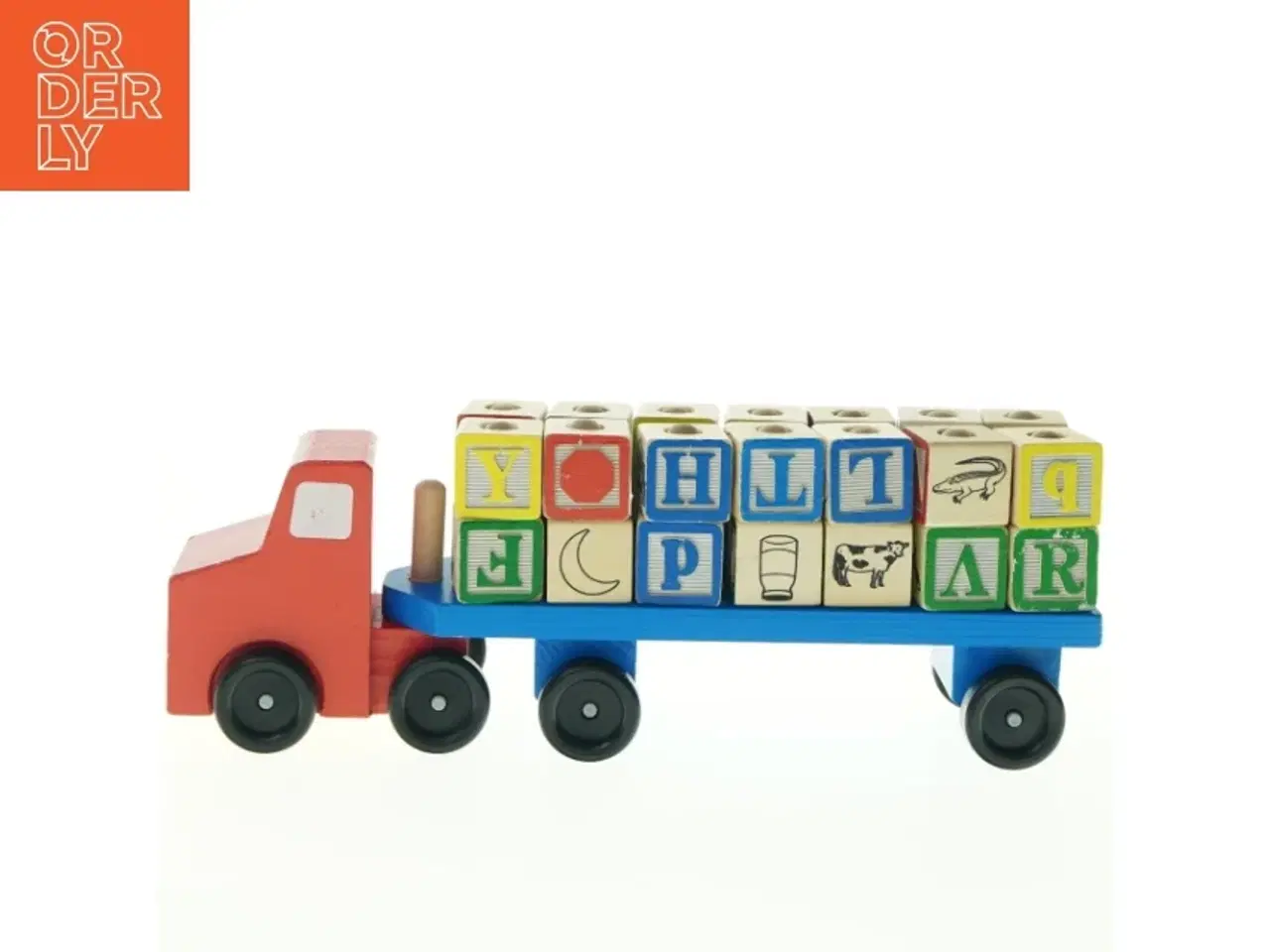 Billede 2 - Træklodser på legetøjslastbil fra Melissa & Doug (str. Totalængde 32 cm)