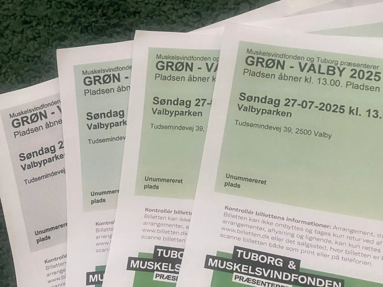Billede 1 - 2 stk. Grøn koncert valby billetter