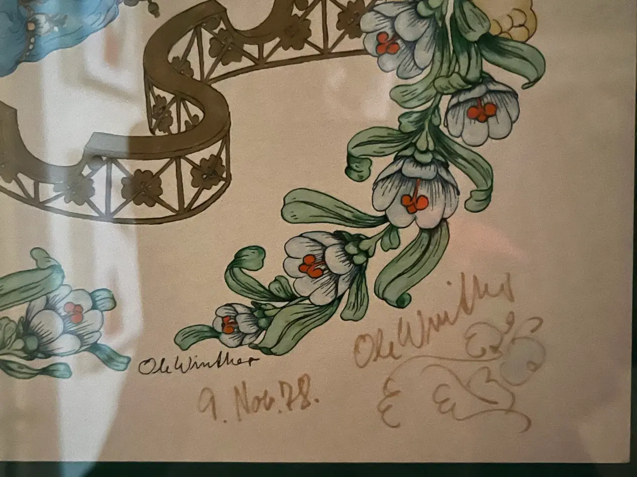 Billede 2 - Flot plakat/billede signeret af Ole Winther