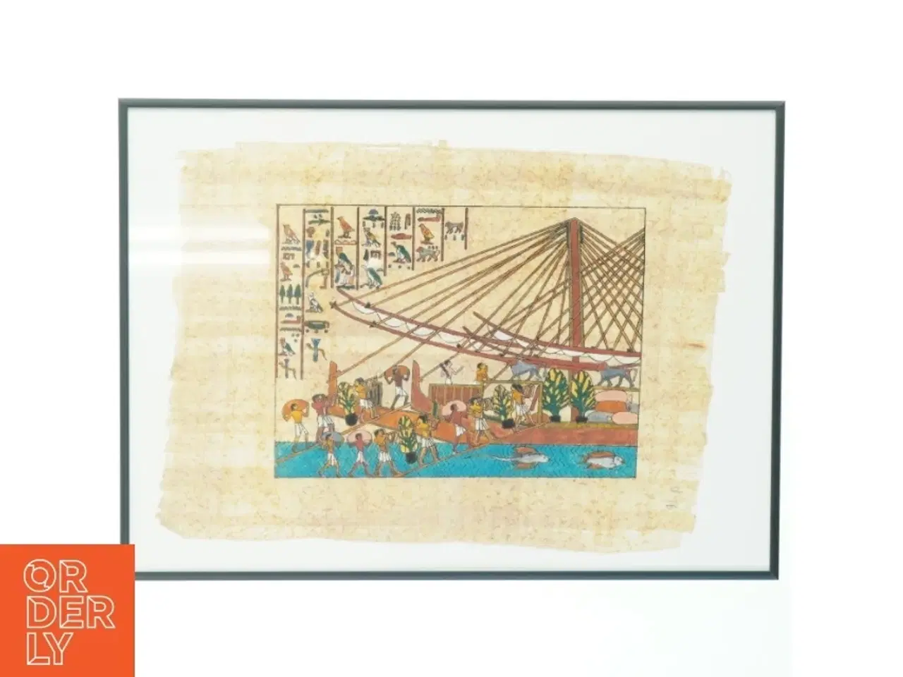 Billede 1 - Inrammet egyptisk maleri (str. 40x30 cm)