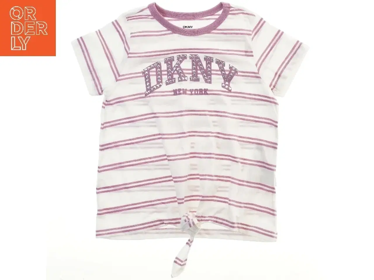 Billede 1 - Helt ny. T-shirt med striber og logo fra DKNY (str. 152)