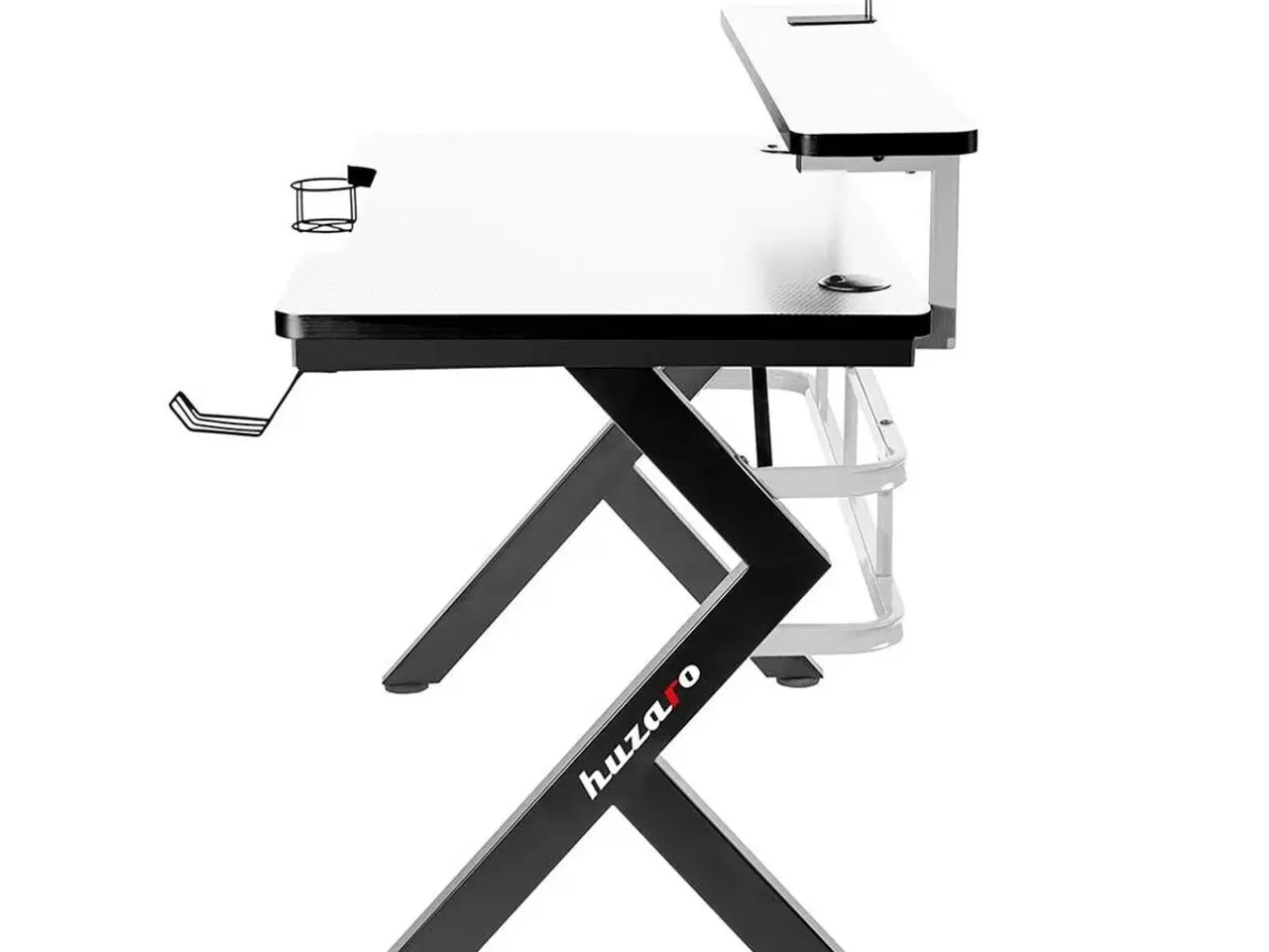 Billede 6 - Huzaro HZ-Hero 5.0 gaming skrivebord - hvid/sort kulfiber 120 x 60 cm