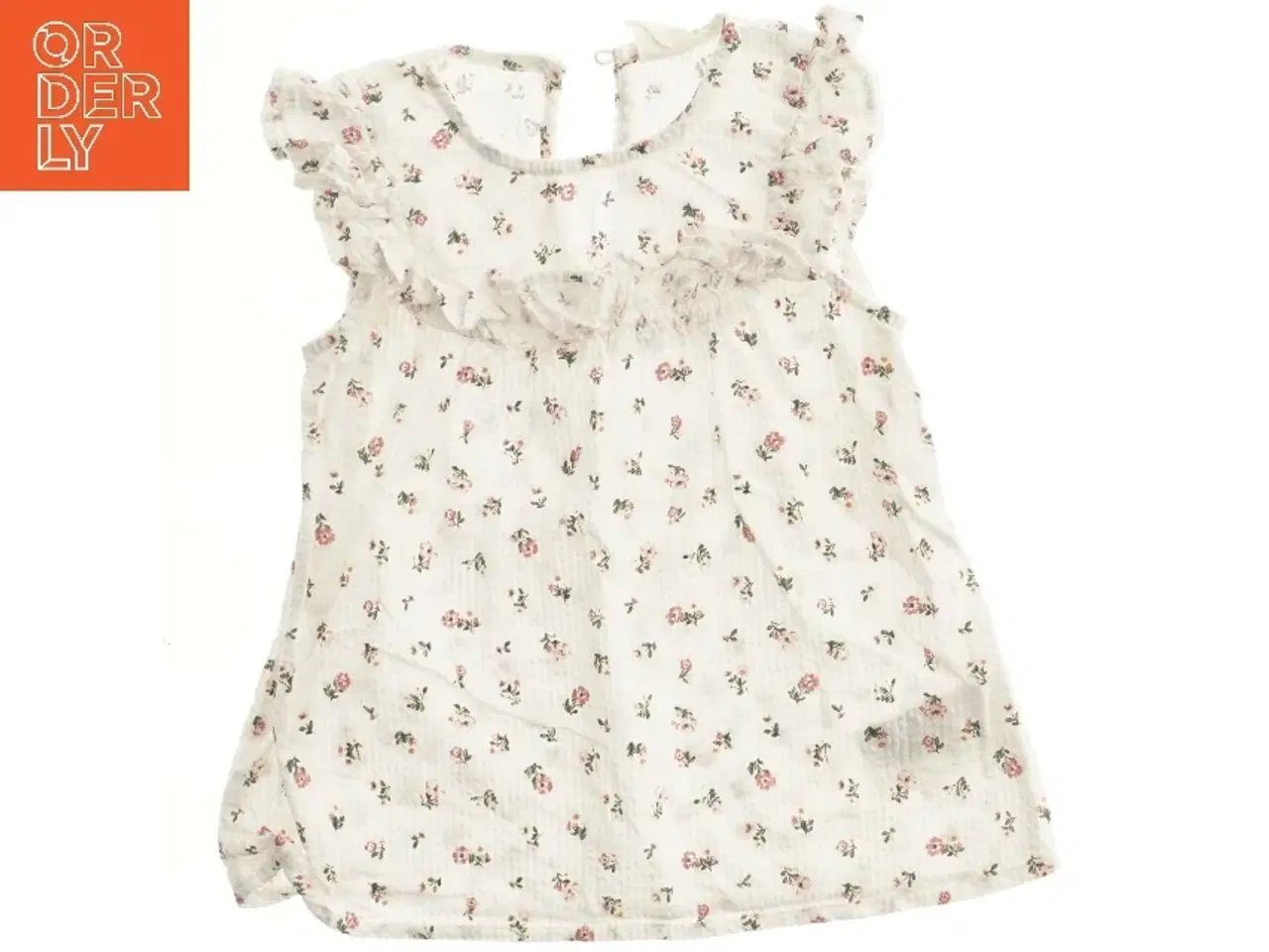 Billede 1 - Blomstret bluse med flæser fra H&M (str. 92)