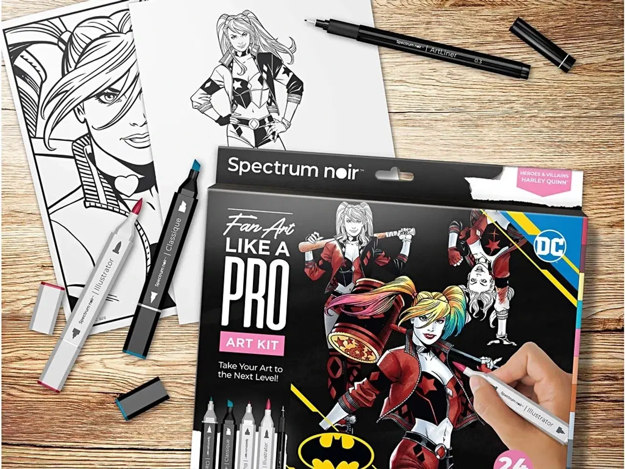 Billede 1 - DIY Kit Illustration, Harley Quinn, ass. farver, 1 pk.