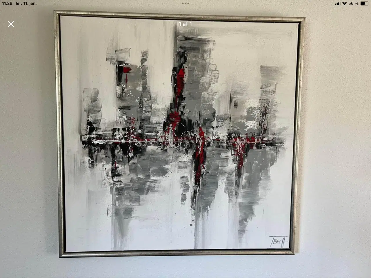 Billede 1 - Maleri str 85 x 83 cm i svæveramme