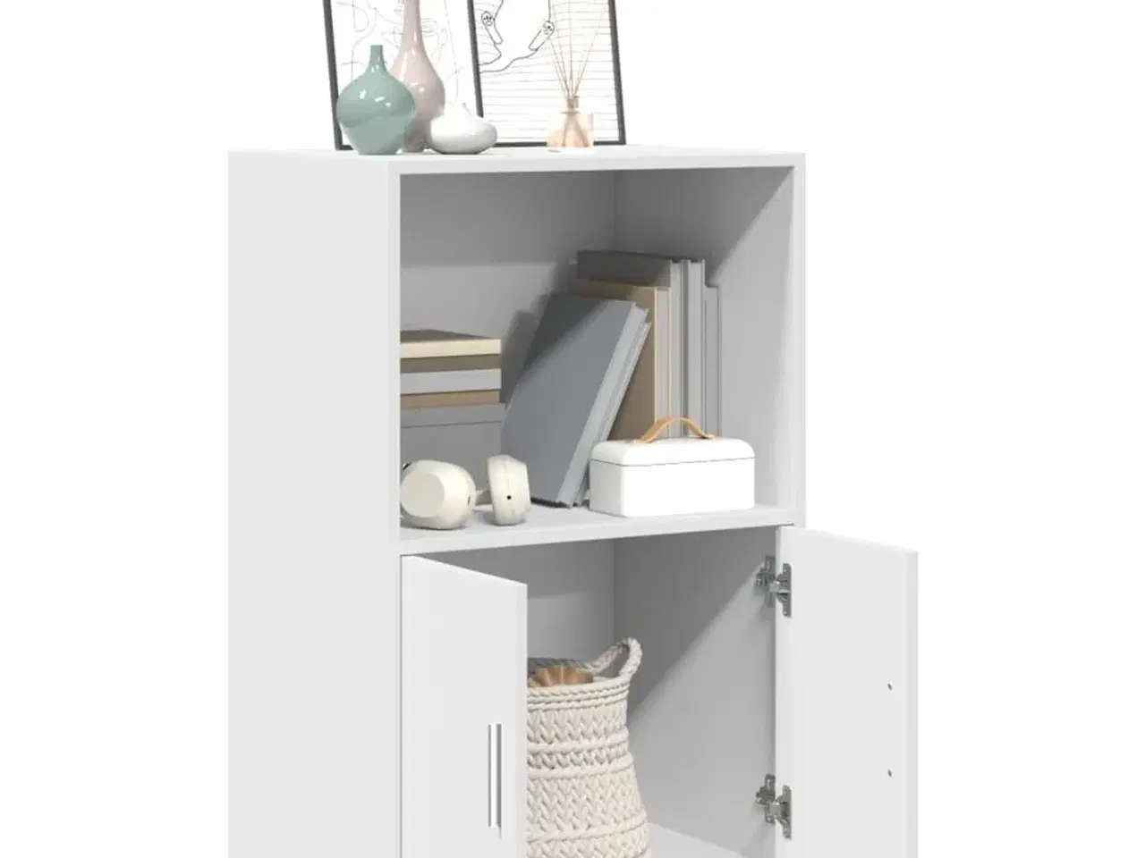 Billede 3 - Rullebord 55x40x91 cm konstrueret træ hvid