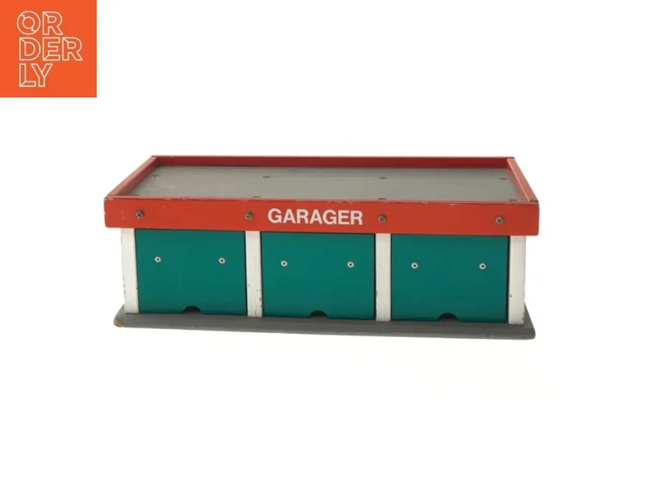 Billede 1 - Trægarage til legetøjsbiler (str. 40x18 cm)