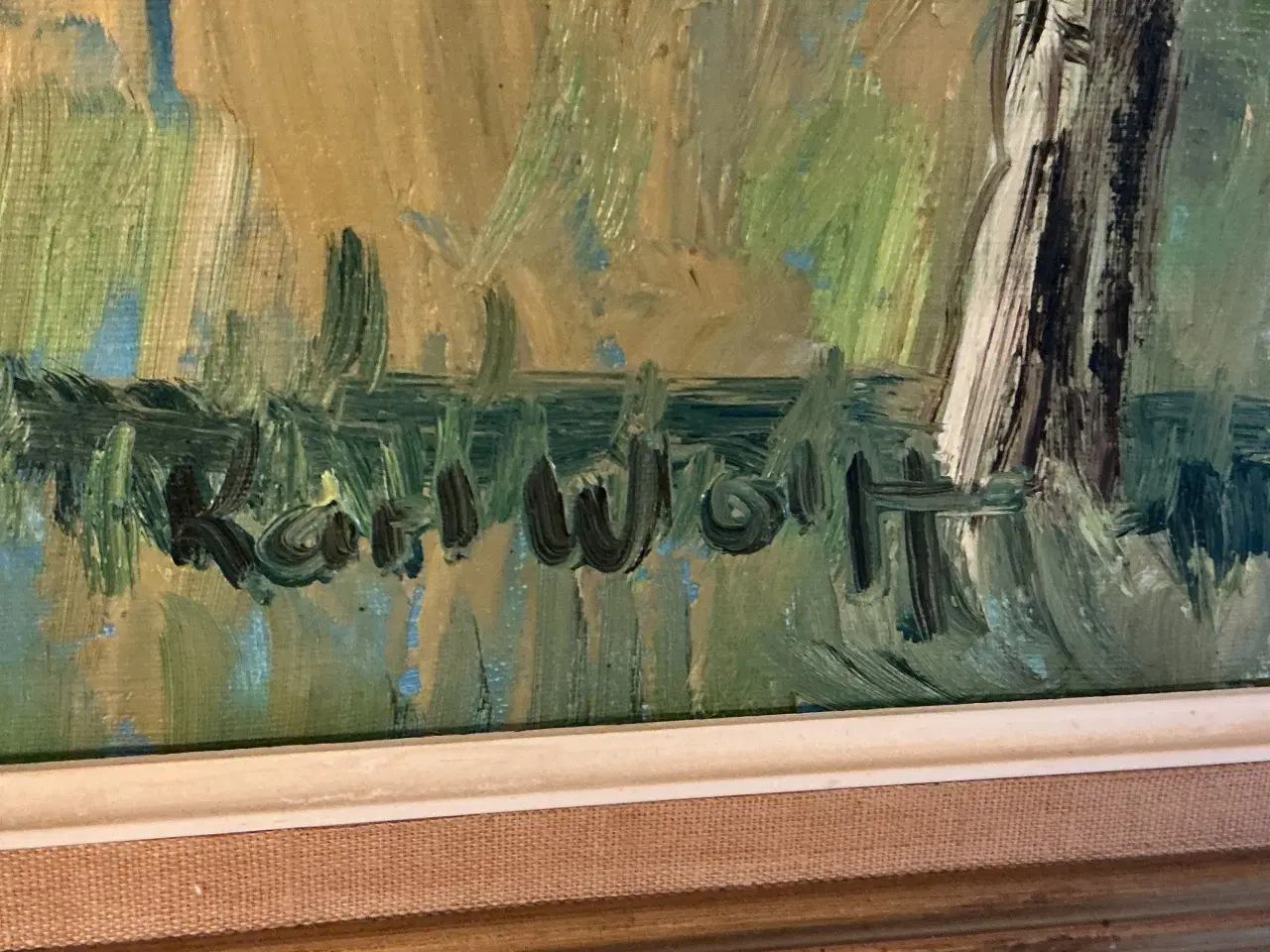 Billede 3 - Oliemaleri af Karl Wolf: Smukt Motiv fra Mølleåen 