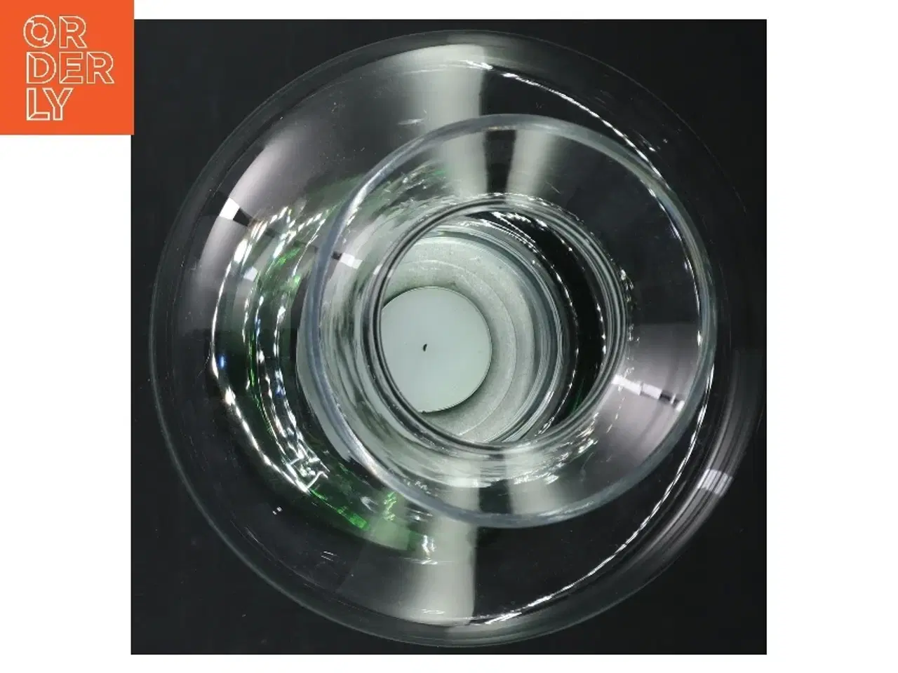 Billede 2 - Glashurricane til fyrfadslys fra Krosno (str. H. 26 cm)