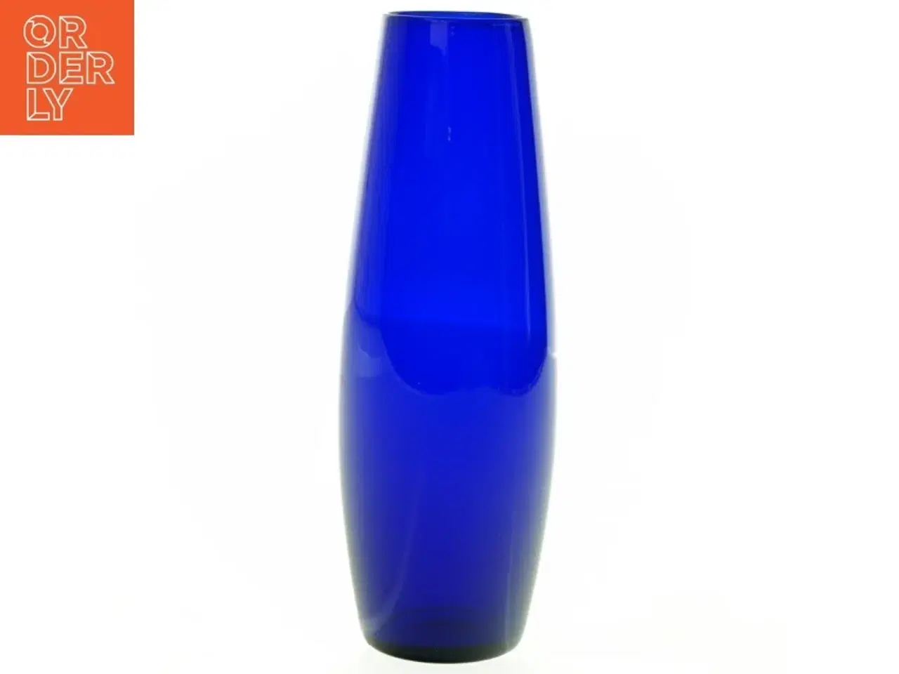 Billede 1 - Blå glasvase (str. H. 24 cm)