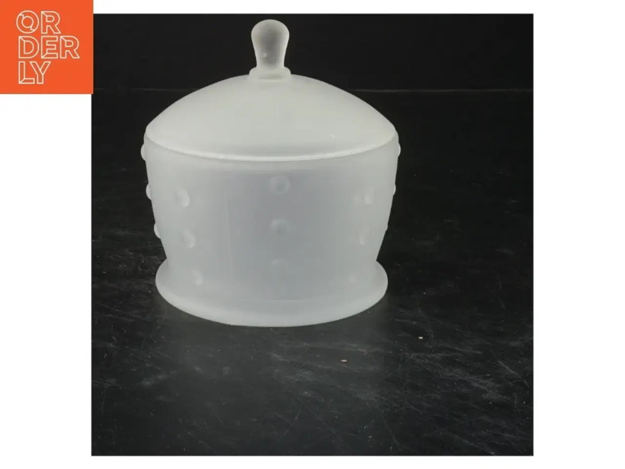 Billede 1 - Frostet opbevaringskrukke med låg (str. 12x10 cm)