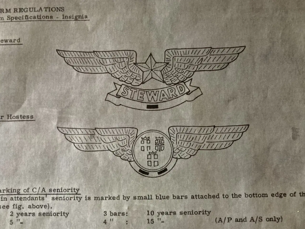 Billede 3 - 5 forskellige uniforms emblem Flyselskab SAS Stewa
