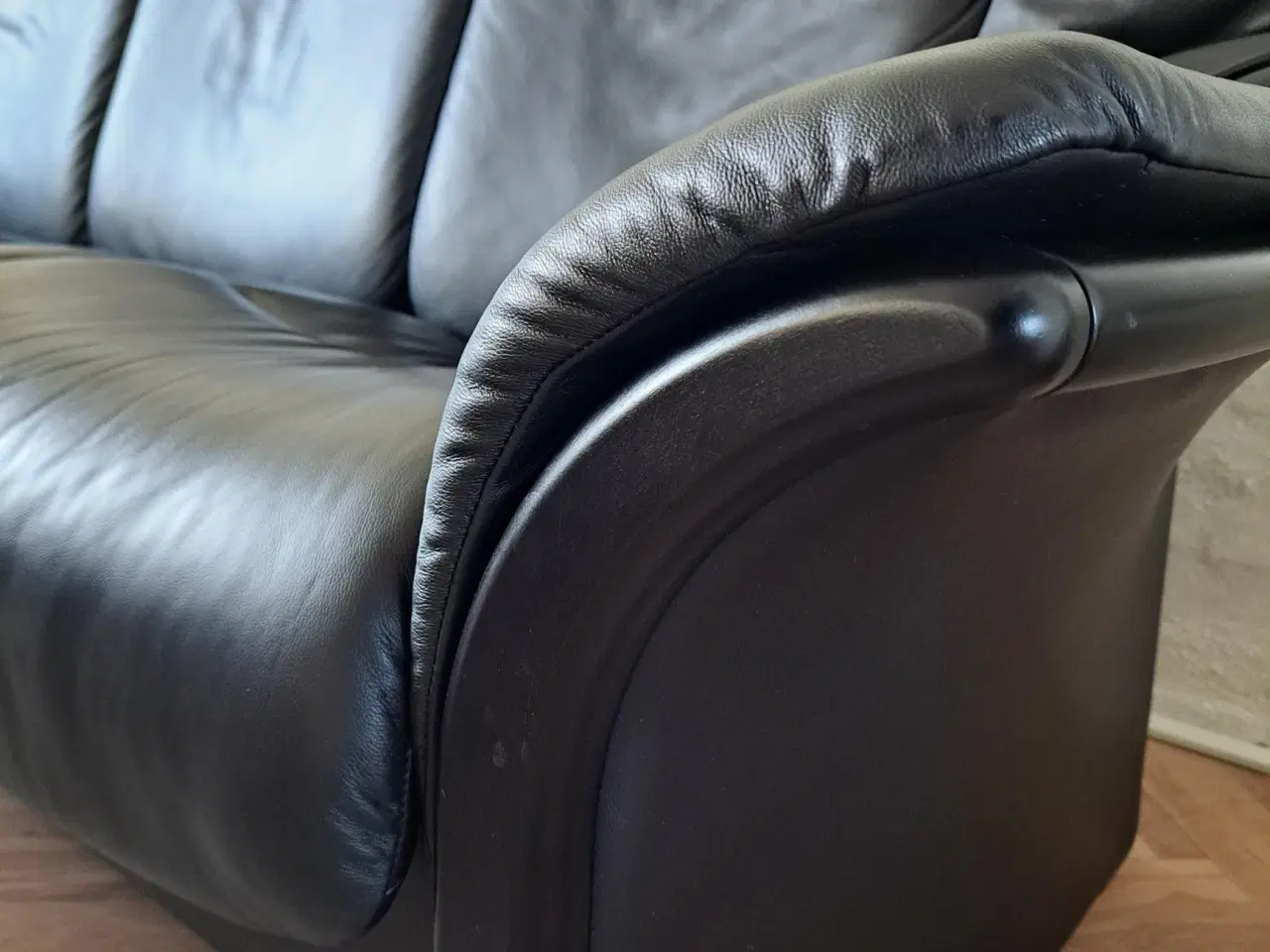 Billede 5 - Stressless, sort 3-personers lædersofa