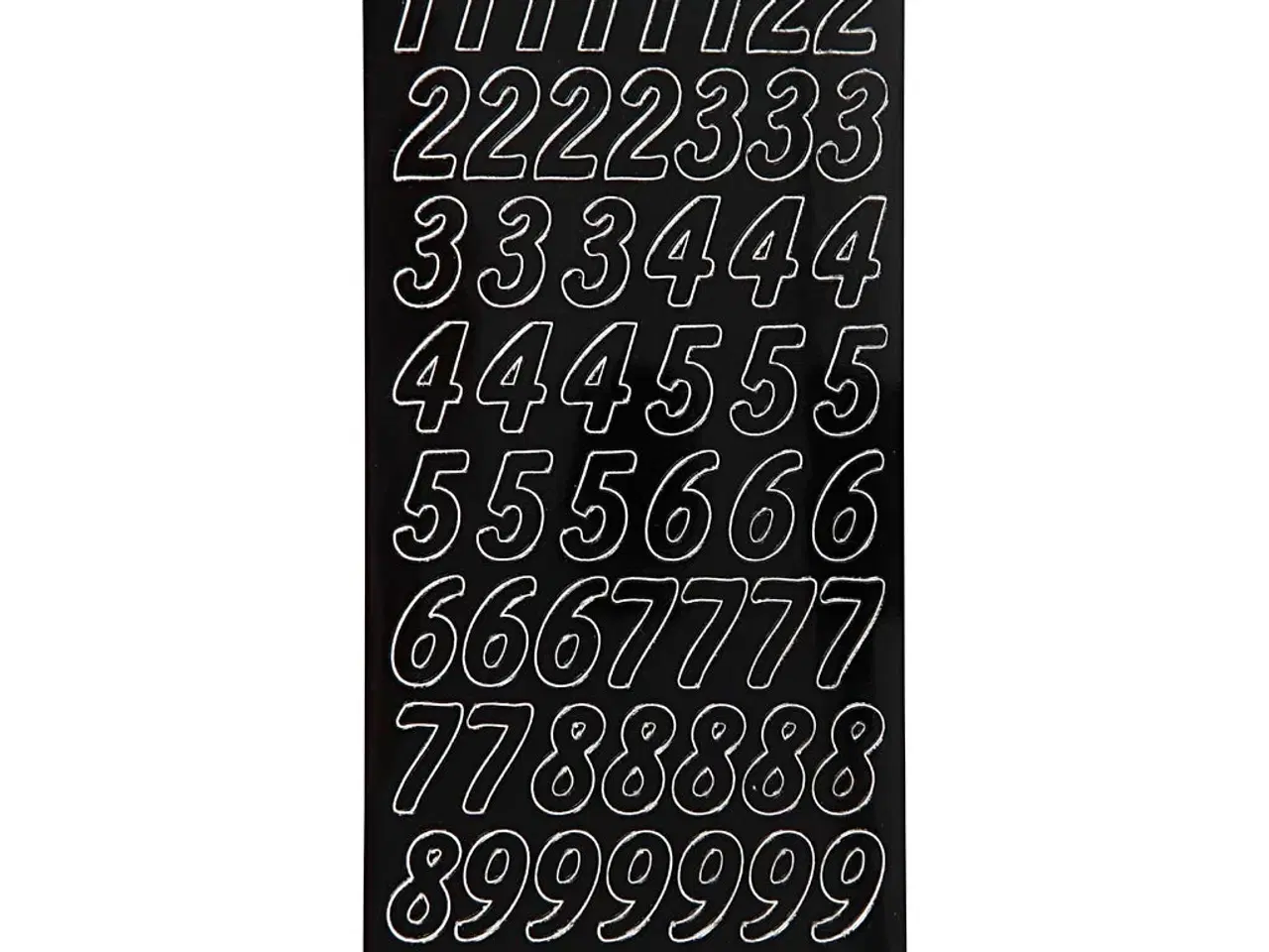 Billede 1 - Store Tal Stickers, 10x23 cm, Sort - 1 Ark