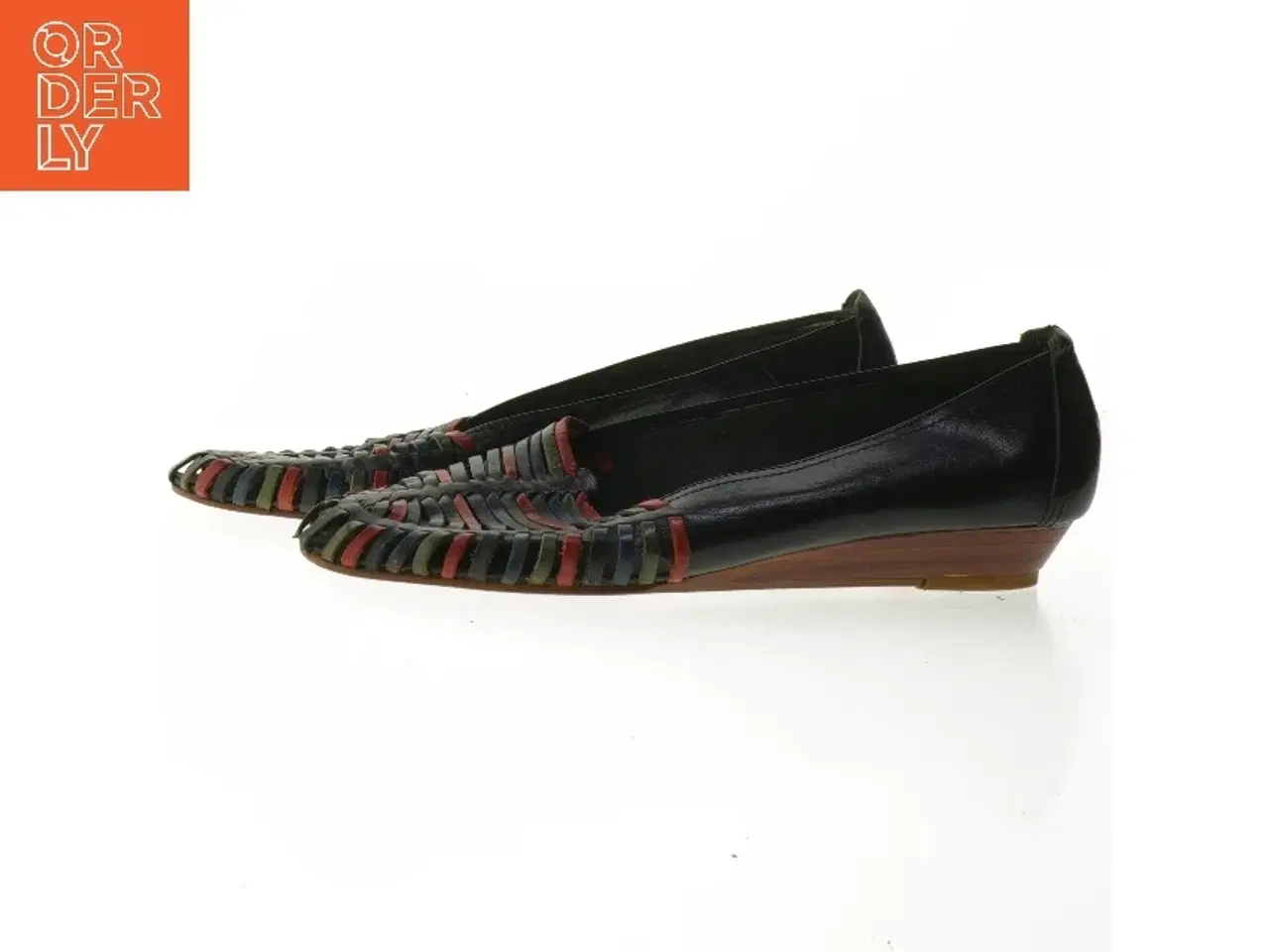 Billede 2 - Sorte læderballerinaer med flettet detalje fra Cepini (str. 38)