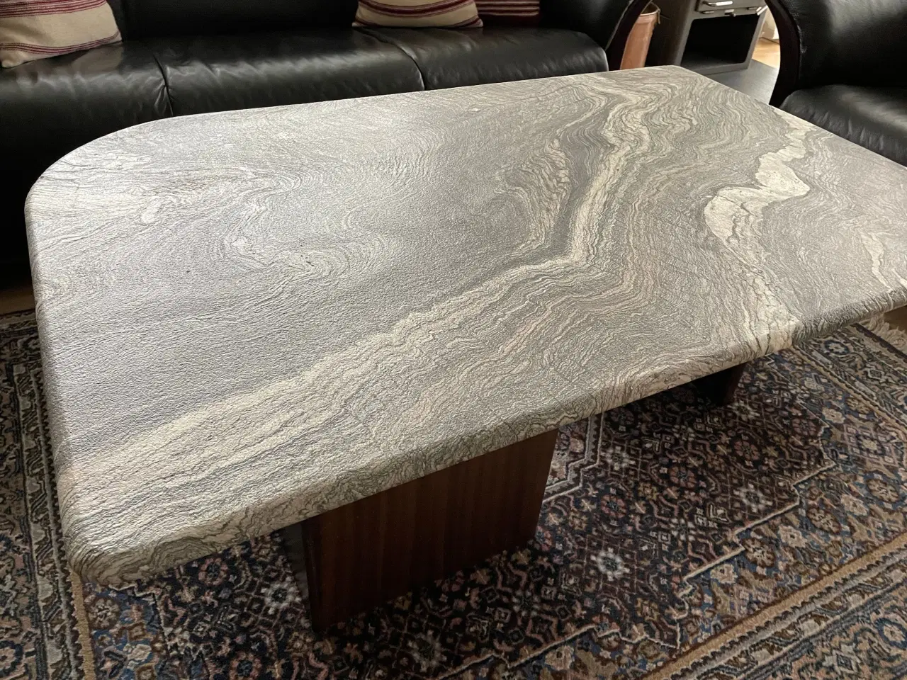 Billede 1 - Sofabord med stenplade, palisander understel