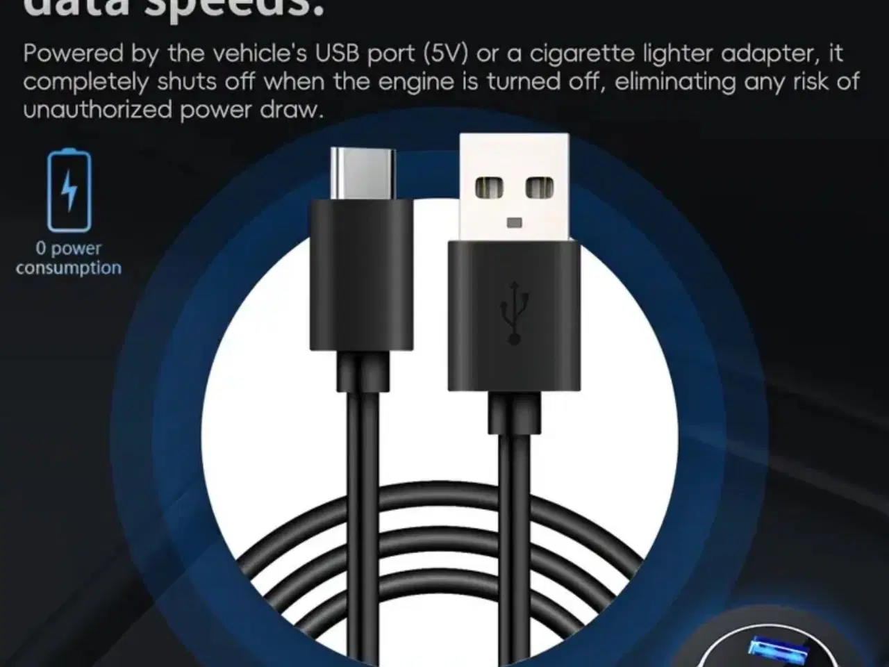 Billede 3 - W1S Bil Head-Up Display (HUD) - Let at bruge, Plug