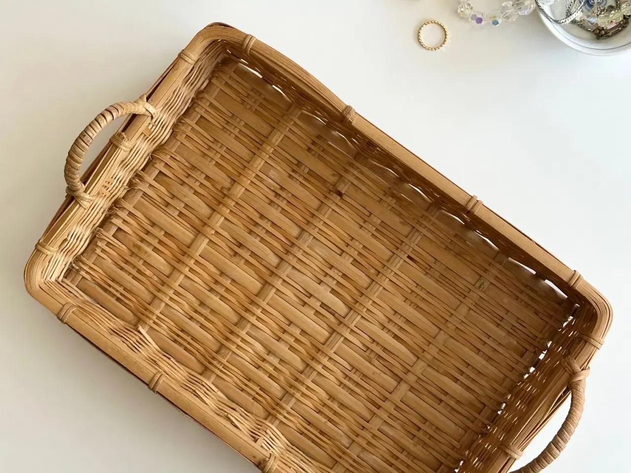 Billede 3 - Flad kurv, lys flet