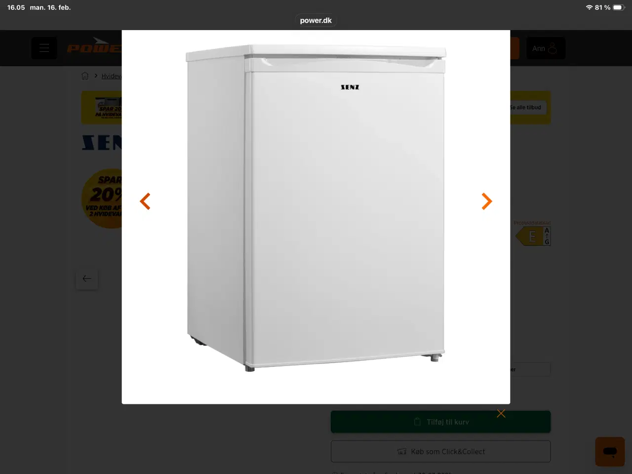 Billede 1 - Senz skabsfryser 88 L