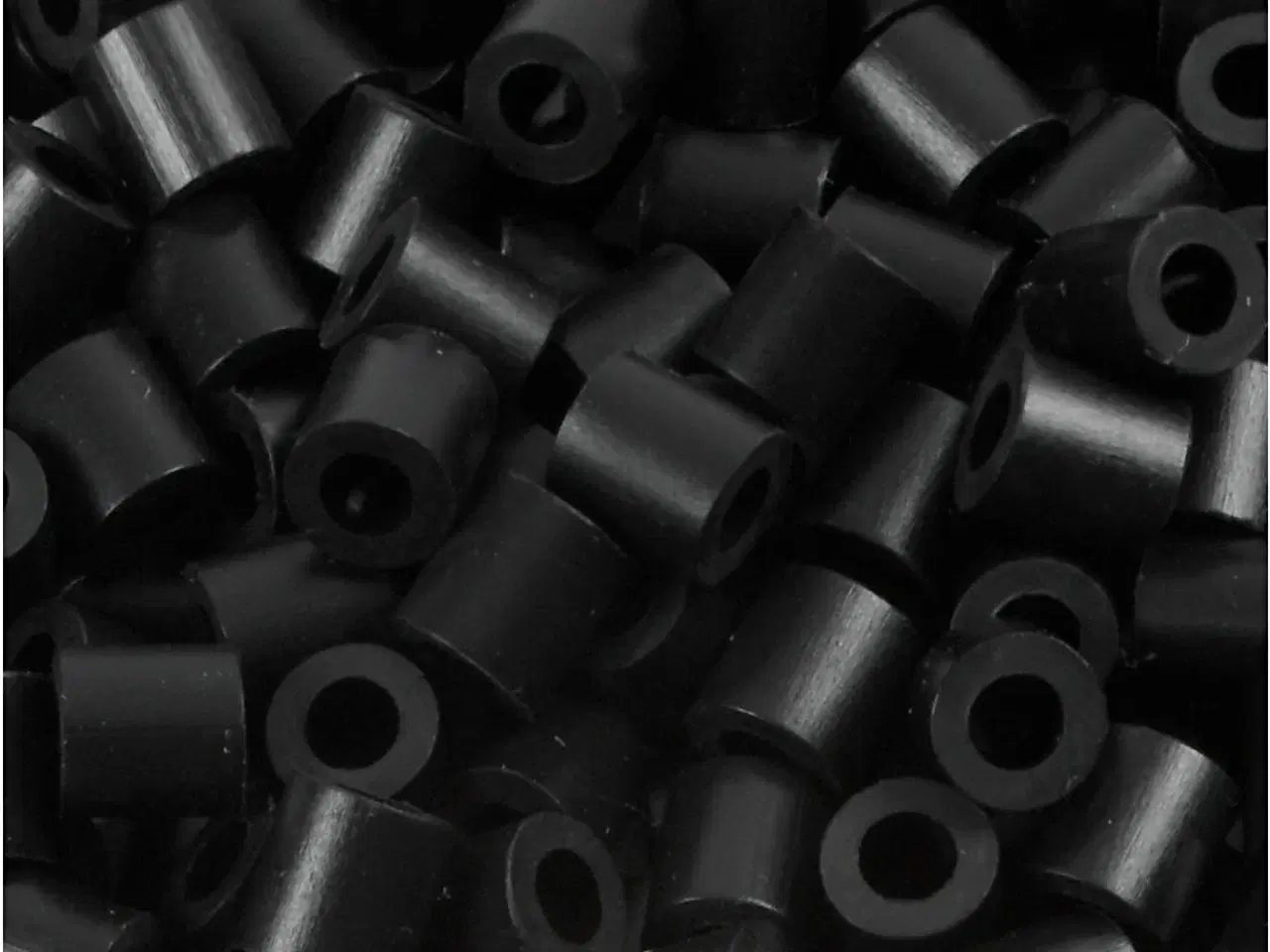Billede 1 - Rørperler, str. 5x5 mm, hulstr. 2,5 mm, medium, sort (32220), 1100stk./ 1 pk.