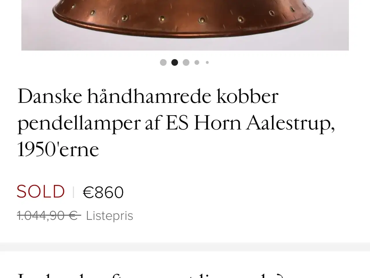 Billede 8 - Pendellampe kobber ES Horn Aalestrup 