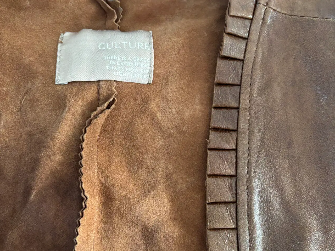 Billede 1 - Lædervest cognac str L