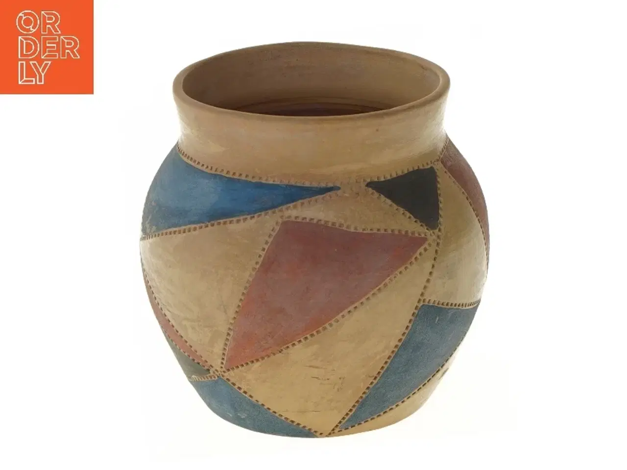 Billede 4 - Dekorativ vase med mønster (str. Ø 11,5x15 cm)