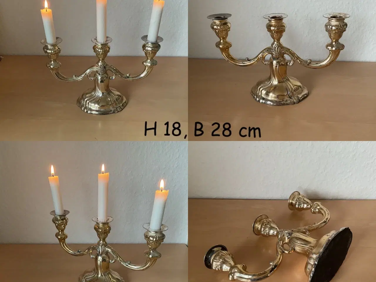 Billede 6 - Pletsølv lysestage 