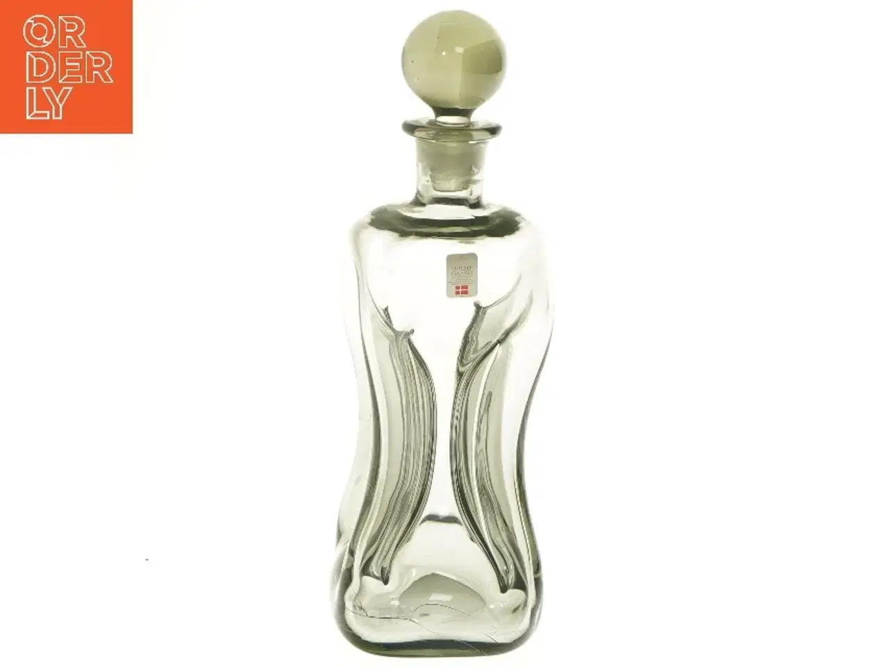 Billede 1 - Glaskaraffel (klukflaske) med prop fra Holmegaard (str. 27 cm)