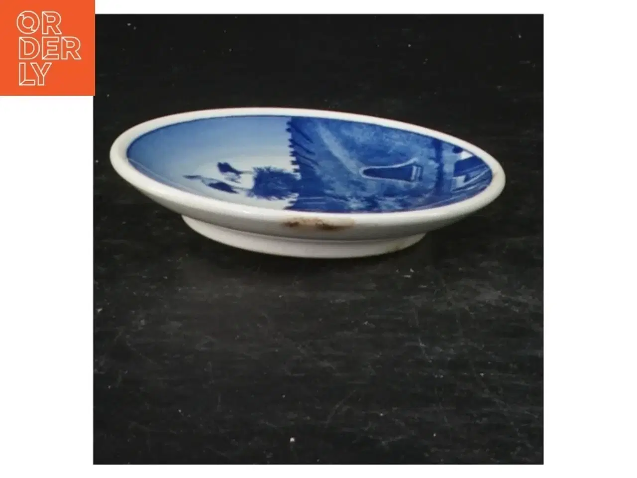 Billede 2 - Blå og hvid dekorativ porcelænstallerken (str. Ø. 8 cm)