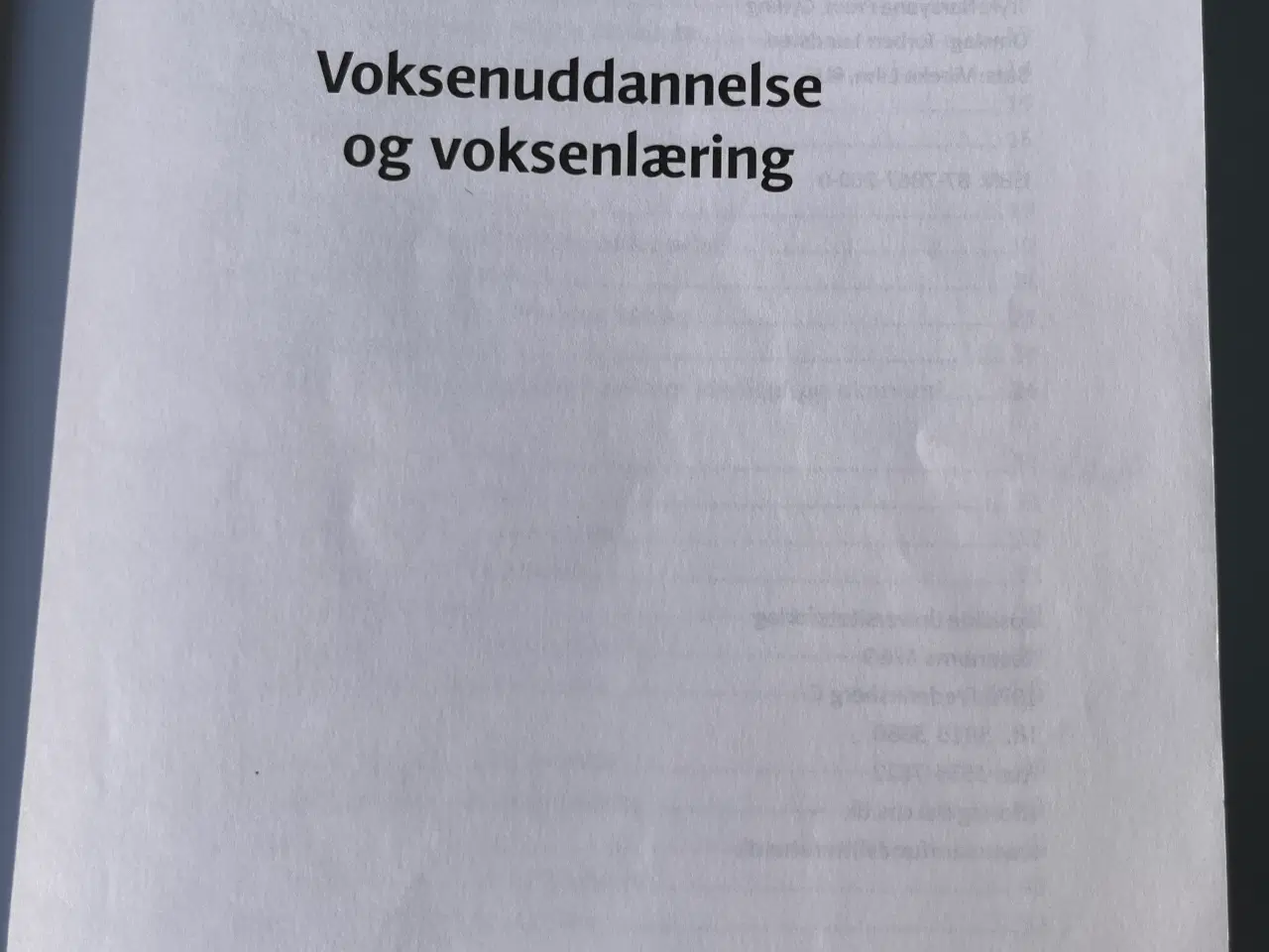 Billede 2 - Bog Voksenuddannelse