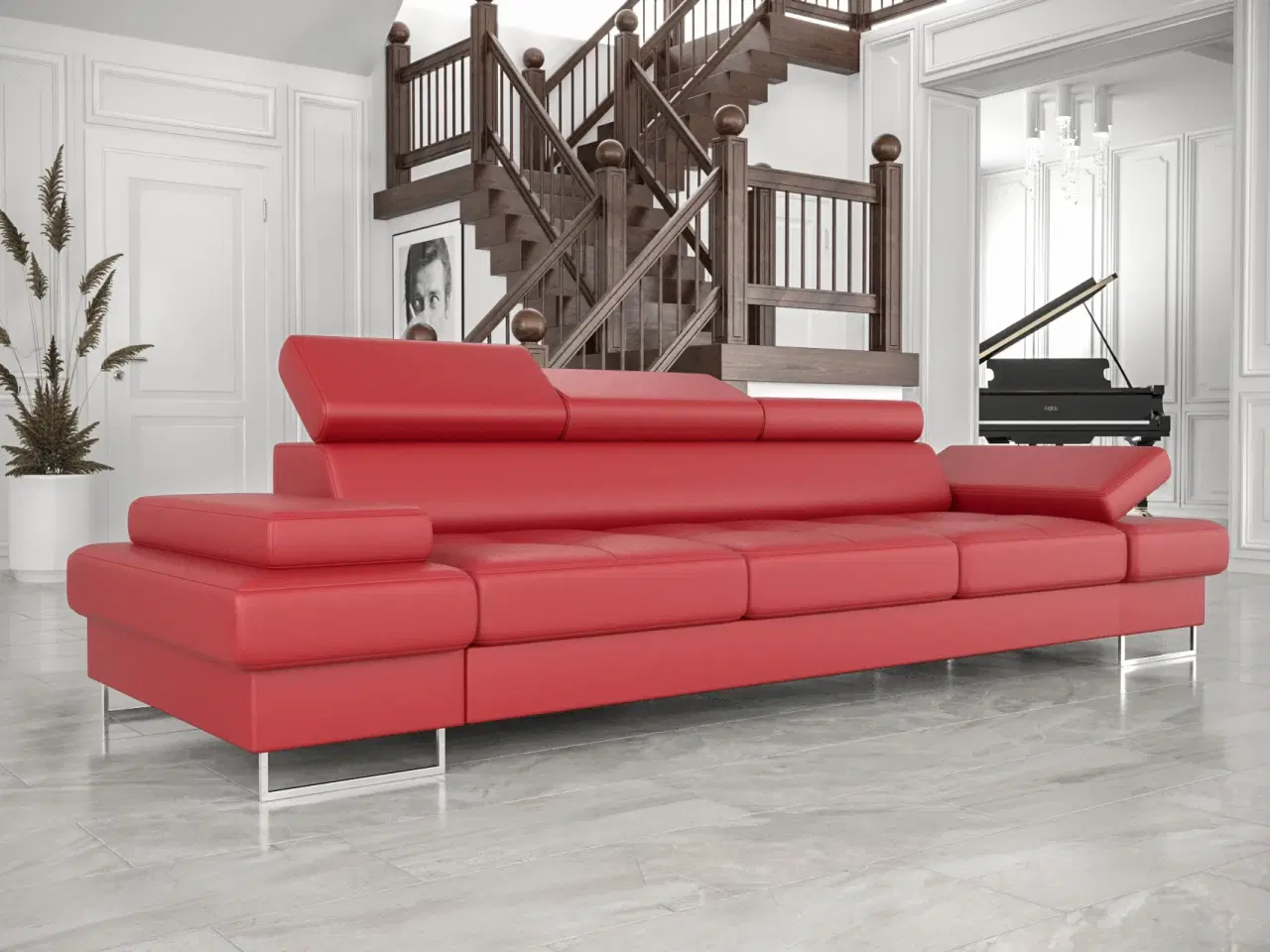 Billede 3 - GALAKSE III  ÆGTE LÆDER 3-PER. SOFA 305 CM