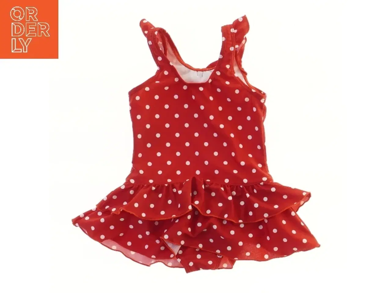 Billede 2 - Rød badedragt med hvide prikker (str. 92)