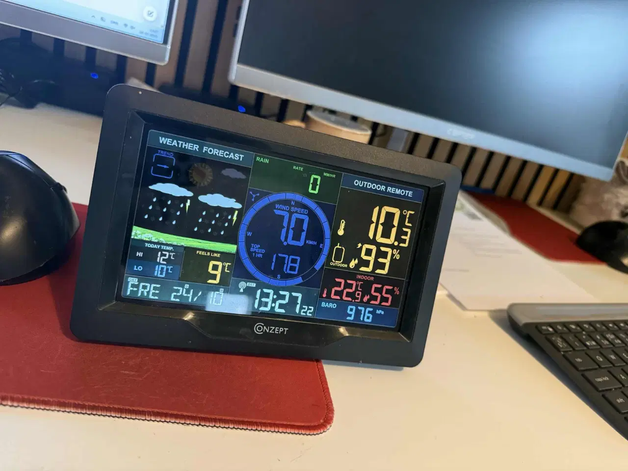 Billede 1 - Vejrstation med Vind & regnmåler