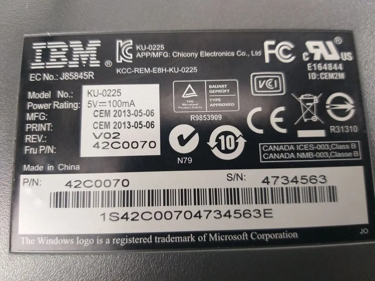 Billede 5 - Tastatur - IBM KU-0225